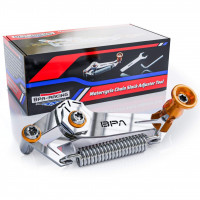 Herramienta de ajuste de holgura de cadena de motocicleta BPA-RACING - Herramienta innovadora de tensor de cadena para un ajuste de holgura de cadena fácil, rápido y preciso - Herramienta de alineación de cadena (naranja)