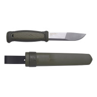 Morakniv Kansbol Cuchillo de supervivencia de hoja fija de acero inoxidable con funda, verde militar, 4,3 pulgadas