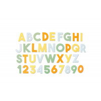 Troquel Sizzix Bigz XL Chunky Alphabet de Emily Tootle, multicolor