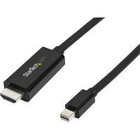 StarTech.com Cable Adaptador Mini DisplayPort a HDMI - Adaptador mDP a HDMI con Cable Incorporado - Negro - 3 m (10 pies) - Ultra HD 4K 30Hz