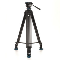 Kit de trípode de video Benro con cuenco de 60 mm y cabezal de video: admite una carga útil de hasta 15 lb, se extiende de 34,5 ″ a 72,6 ″, arrastre de giro continuo, placa de liberación rápida y estuche de transporte incluidos (KH26PC)
