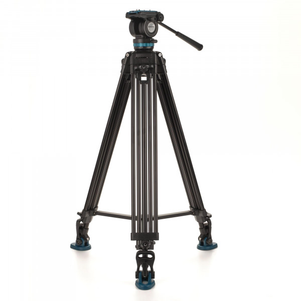Kit de trípode de video Benro con cuenco de 60 mm y cabezal de video: admite una carga útil de hasta 15 lb, se extiende de 34,5 ″ a 72,6 ″, arrastre de giro continuo, placa de liberación rápida y estuche de transporte incluidos (KH26PC)
