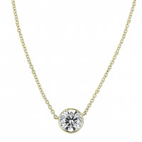 Collar con colgante de diamantes y bisel de oro amarillo para mujer de The Diamond Channel