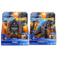 Godzilla vs. Kong 2021 Paquete de 2 figuras de acción Monsterverse Movie Series de 6 pulgadas Kong con hacha de batalla Godzilla Heat Ray