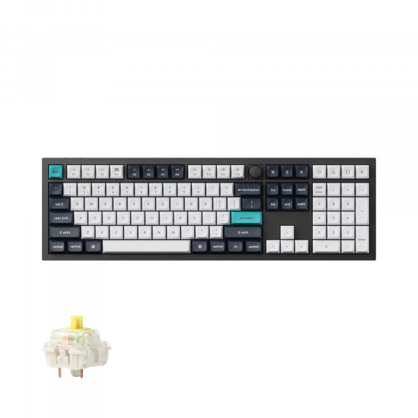 Keychron Q6 Max QMK/VIA Bluetooth inalámbrico/2,4 GHz/USB-C teclado mecánico personalizado con cable, perilla programable de tamaño completo RGB retroiluminado interruptor tipo banana Gateron intercambiable en caliente para Mac Windows Linux - negro