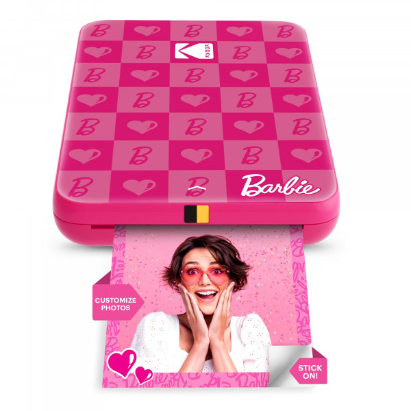 Impresora fotográfica Barbie instantánea para teléfono inteligente Kodak x Barbie - Portátil, a color, inalámbrica - Fotos adhesivas Zink de 2x3 - Imprima desde dispositivos iOS y Android con una divertida aplicación de edición - Estilo icónico