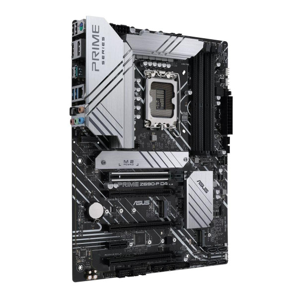 Placa base ASUS Prime Z690-P D4 LGA 1700 (Intel 12.a generación) ATX (PCIe 5.0, DDR4, 14+1 etapas de potencia, 3X M.2, 2.5Gb LAN, V-M.2 e-Key, panel frontal USB 3.2 Gen 1 USB Type-C, soporte Thunderbolt 4, Arua Sync)