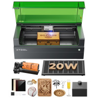 xTool S1 Cortador y grabador láser de 20 W para vasos, tamaño de cama de 23,93 x 15,16, velocidad de 600 mm/s, máquina de grabado láser, grabador láser para madera y metal, acrílico, gran proyecto - Paquete giratorio