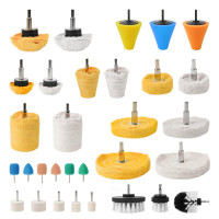 Unicaravan Kit de Pulido de Ruedas de Aluminio para Taladro Rueda Pulidora para Coche Motocicleta Llanta Manifold Pulido para Acero Inoxidable Cromo Madera Plástico Cerámica Vidrio Maderas Máquina Joyería, etc. 31PCS
