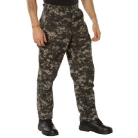 Rothco Pantalones tácticos BDU - Uniforme de trabajo EDC para senderismo al aire libre, estilo cargo resistente, camuflaje digital urbano tenue, L
