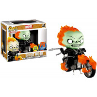 ¡Funko Pop! Rides: Figura de vinilo Marvel Classic Ghost Rider con bicicleta (versión que brilla en la oscuridad)