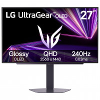 LG 27GX704A-B Monitor de juegos OLED Ultragear QHD (2650x1440) de 27 pulgadas 240 Hz, 0,03 ms, compatible con NVIDIA G-Sync, AMD FreeSync Premium Pro, pantalla VESA HDR TrueBlack400, HDMI 2.1, DisplayPort, negro