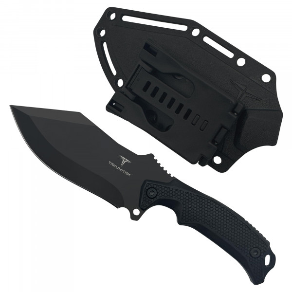 TAKUMITAK Cuchillo de supervivencia para caza, cuchillos de hoja fija de 9 pulgadas, equipo de camping con juego adicional de básculas de mango FRN, clip MOLLE de transporte horizontal y vertical - TKF319