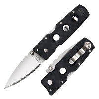 Cold Steel Hold Out Hoja dentada S35VN de 3 Mango G-10 de 4 Cuchillo plegable de bolsillo para transporte diario con bloqueo Tri-Ad y clip de bolsillo