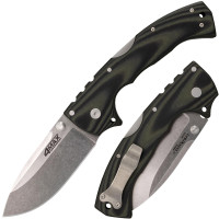 COLD STEEL 4-Max Elite 4 en S35VN cuchillo plegable de bolsillo táctico con hoja de acero con mecanismo de bloqueo Tri-Ad y básculas de mango G-10