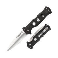 Cuchillo plegable Cold Steel Counter Point con bloqueo Tri-Ad y clip de bolsillo, Counter Point 1, plateado y negro