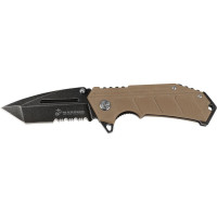 MTECH USA USMC Cuchillo plegable de bolsillo, USMC, 4,75 cerrado, hoja de 3,22 mm de grosor, mango G10, clip de bolsillo, bronceado, EDC