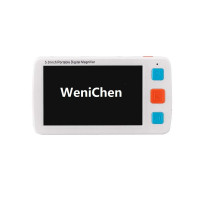 WeniChen Lupa digital portátil de 5,0 pulgadas, zoom 4X-32X, ayuda de lectura electrónica con mango plegable para daltonismo de baja visión, 17 modos de color, 5 niveles de brillo