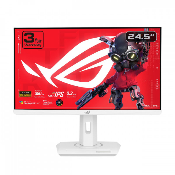 Monitor para juegos ASUS ROG Strix de 25 (24,5 pulgadas visibles) 1080P HDR (XG259QNG-W) - Blanco, Full HD, 380 Hz, 0,3 ms, IPS rápido, sincronización con bajo desenfoque de movimiento, FreeSync Premium, DisplayWidget, ergonómico, 3 años de garantía