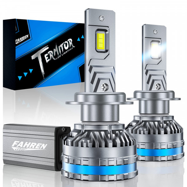 FAHREN Bombillas antiniebla H7 mejoradas, luces de neumáticos H7 de 120 W, 70000 lm, Plug and Play, paquete de 2