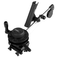 Scotty #1050MP Profundizador manual Depthmaster, empaquetado en pantalla con soporte para varilla y soporte de abrazadera, negro