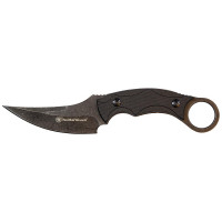 Smith & Wesson SW995 Cuchillo Karambit de acero inoxidable con alto contenido de carbono de 8,5 pulgadas con hoja con punta de clip de 3,75 pulgadas y mango de nailon para actividades al aire libre, tácticas, de supervivencia y EDC