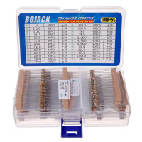 BOJACK 1000 piezas Kit de resistencias de 25 valores 1 Ohm-1M Ohm con 5% 1/4W Surtido de resistencias de película de carbono
