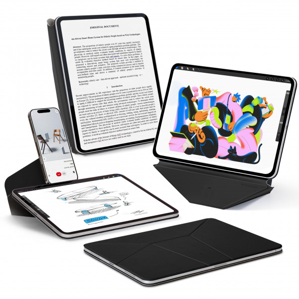 MOFT Dynamic Folio Funda para iPad A16 de 11.ª generación 2025 y iPad de 10.ª generación A14 2022, funda delgada con soporte magnético con más de 20 ángulos de visión, encendido/apagado automático, ultrafina, negro azabache