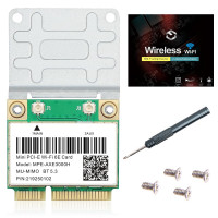 WiFi 6E Half mini PCI-E Tarjeta de red WiFi 802.11AX AC MPE-AXE3000H 2.4GHz 5GHz 6GHz 5400Mbps Tarjeta inalámbrica BT5.3 MU-MIMO mini PCIe Wi-Fi 6E Adaptador OFDMA vPro para computadoras portátiles con Windows 10/11