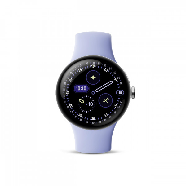 Google Pixel Watch 4 (41 mm) - Reloj inteligente Android - Seguimiento de frecuencia cardíaca y sueño - Batería de 30 horas - Seguimiento de actividad física - Google AI - Caja de aluminio plateado pulido - Banda activa Iris - LTE (modelo 2025)