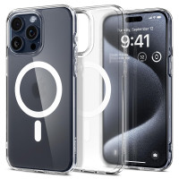 Funda Spigen para iPhone 15 Pro, Ultra Hybrid MagFit [Anti-Amarillamiento] [Compatible con Magsafe] - Blanco Escarcha