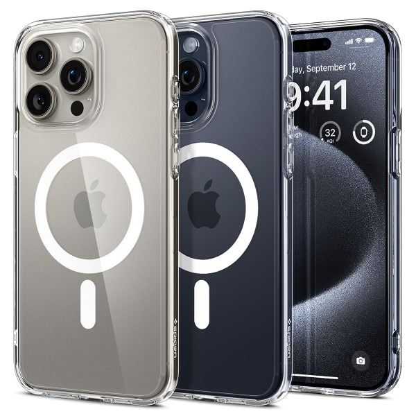 Funda Spigen para iPhone 15 Pro, Ultra Hybrid MagFit [Anti-Amarillamiento] [Compatible con Magsafe] - Transparente