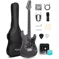 Guitarra eléctrica inteligente Enya XMARI con efectos DSP incorporados, 4 preajustes, grabación USB-C OTG, salida de auriculares, pastillas de cerámica personalizadas, cuerpo de fibra de carbono, con funda, correa, cable y púas