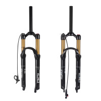 Horquilla de suspensión para bicicleta MTB Horquilla delantera con suspensión de aleación de magnesio para bicicleta de 26/27,5/29 pulgadas, dirección recta y horquilla neumática cónica (bloqueo manual - bloqueo remoto)
