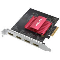 Tarjeta de monitores WAVLINK 4K PCIE 4 HDMI, adaptador PCIE a HDMI compatible con salida extendida de 4 monitores para Windows 11/10 y Ubuntu con DisplayLink DL7400 (GPU no para juegos)