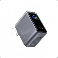 Cargador Anker Prime, bloque de cargador USB C GaN compacto de 3 puertos de 160 W, pantalla inteligente y control táctil, carga máxima de 140 W a través de cualquier puerto único, para MacBook Pro/Air, computadora portátil, serie iPhone 17/16 (sin batería