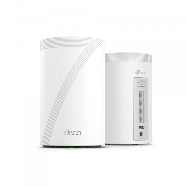 TP-Link Deco 7 Pro BE63 Tri-Band WiFi 7 BE10000 Sistema de malla para todo el hogar: 6 flujos de 10 Gbps, 4 puertos de 2,5 G con conexión por cable, 4 antenas internas inteligentes, VPN, HomeShield, soporte experto gratuito (paquete de 2)