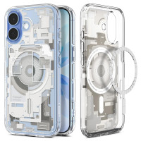 Spigen Ultra Hybrid MagFit Funda de impresión digital directa para iPhone 17 [Diseño personalizado][Compatible con Magsafe] - Zero One Natural Titanium