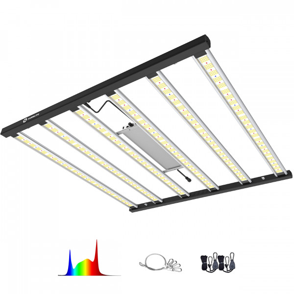 Luz de cultivo FARMLITE Luces de cultivo LED para plantas de interior Luz de crecimiento de espectro completo Lámparas de cultivo colgantes para plantas Plántulas Cadena de margaritas Tablero regulable Cobertura de 4x4 pies (680 vatios)