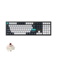 Keychron Q6 Max QMK/VIA Bluetooth inalámbrico/2,4 GHz/USB-C teclado mecánico personalizado con cable, perilla programable de tamaño completo RGB retroiluminado interruptor Gateron marrón intercambiable en caliente para Mac Windows Linux - negro
