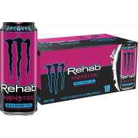 Monster Rehab Té de bayas silvestres + energía, bebida energética, 15.5 onzas