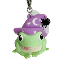 Bath and Body Works Rana verde mágica con sombrero morado Pocketbac soporte para desinfectante de manos