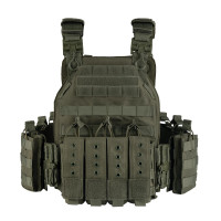 YAKEDA Chaleco táctico de liberación rápida para exteriores para adultos (verde militar)