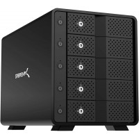 SABRENT Estación de acoplamiento USB 3.2 Gen 2 SATA de 5 bahías para HDD/SSD de 3,5, USB-C DAS de 10 Gbps, intercambio en caliente sin bandeja, carcasa de aluminio con ventilador de refrigeración de 120 mm, interruptores de alimentación individuales, sin