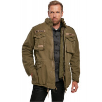 Brandit M-65 Giant Jacket - Chaqueta de Campo Transpirable para Hombre, con Forro Interior Desmontable y Capucha Oculta, Oliva - 4XL