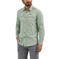 ATG by Wrangler Camisa de manga larga de materiales mixtos para hombre, verde iceberg, grande