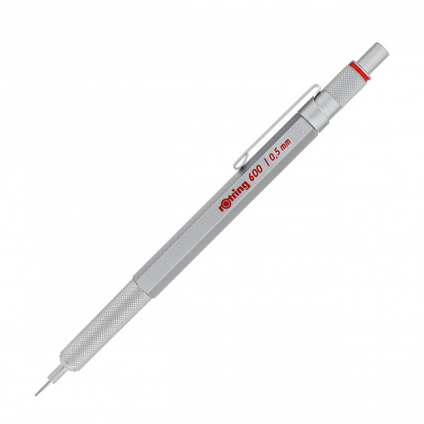 Rotring 600 Portaminas, 0,5 mm, Cuerpo plateado (1904445)