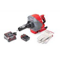 RIDGID 78053 K-46 SinkSnake serpiente de drenaje inalámbrica con cable IC de 5/16 x 25', batería de 18 V 2,5 Ah y cargador, limpiador de drenaje de serpiente de plomería profesional para fregaderos, bañeras, duchas y urinarios