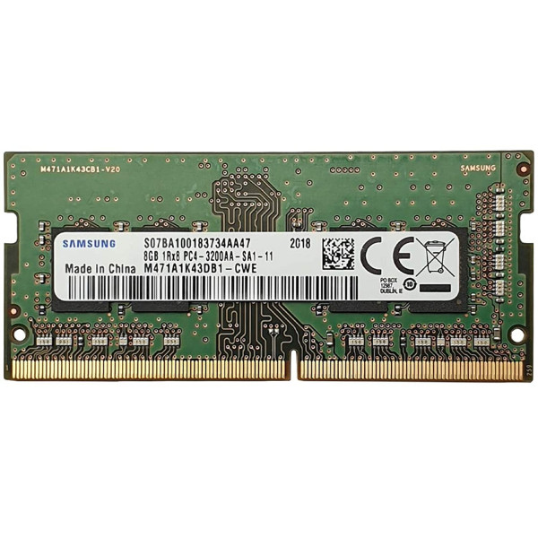 Samsung 8GB DDR4 3200MHz PC4-25600 (PC4-3200AA) CL22 SODIMM 1Rx8 Memoria RAM para computadora portátil de rango único 1.2V 260 pines