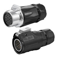 CNLINKO LP-20 Conector impermeable de 12 pines, conector circular IP68, conector de aviación de conexión rápida, conector de soldadura de carcasa de plástico PBT, conector macho de la industria marina (12 PIN)